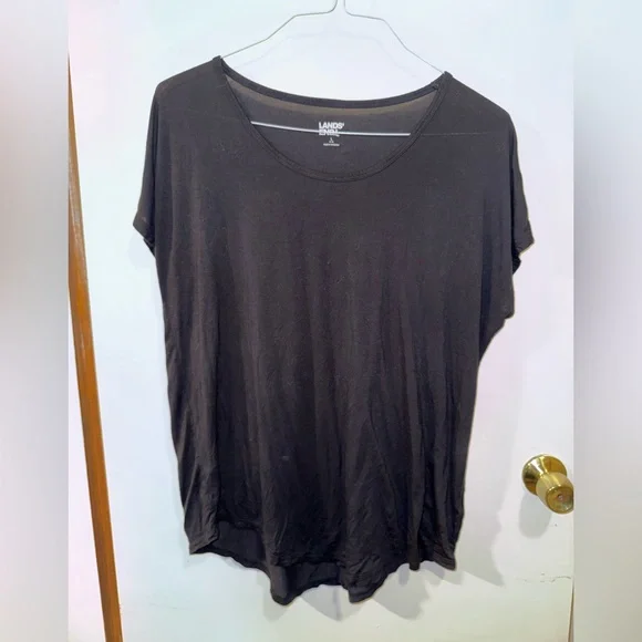 Women’s Land End Black Short Sleeve Shirt Size Large - Picture 1 of 4